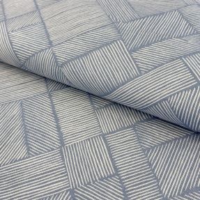 Decoration fabric Linenlook Line Diagonal Patchwork petrol