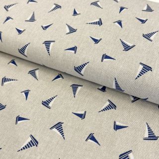 Decoration fabric Linenlook Little Sailing Boat