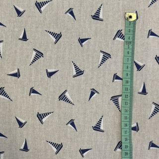 Decoration fabric Linenlook Little Sailing Boat