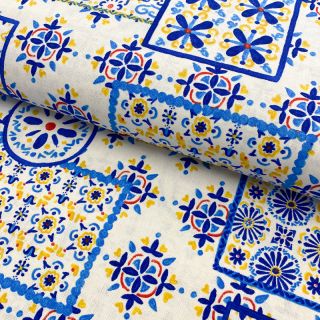 Decoration fabric premium Azulejos tile patch