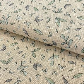 Decoration fabric Linenlook Leaf soft watercolor