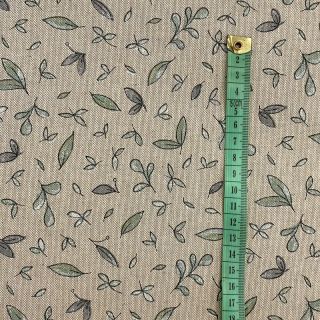 Decoration fabric Linenlook Leaf soft watercolor