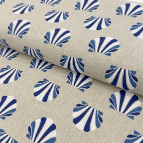 Decoration fabric Linenlook Seashell blue