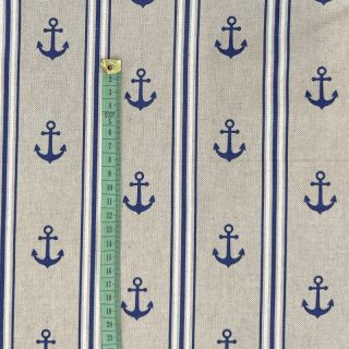 Decoration fabric Linenlook Anchor navy