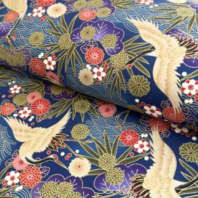 Cotton fabric JAPAN Misaki bleu