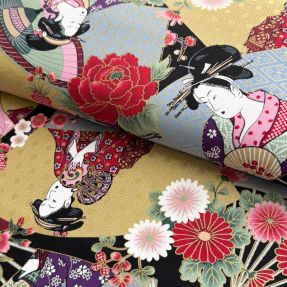 Cotton fabric JAPAN Sayuri rouge