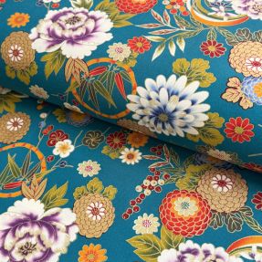 Cotton fabric JAPAN Chihiro turquoise