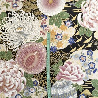 Cotton fabric JAPAN Takeshi noir