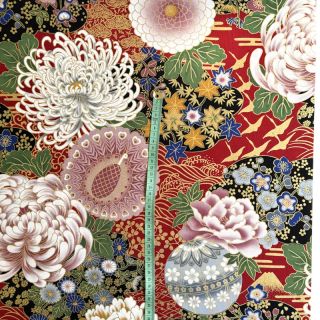 Cotton fabric JAPAN Takeshi rouge