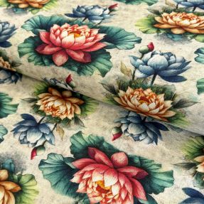 Linen viscose Clover design D digital print