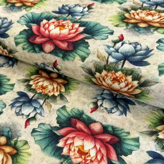 Linen viscose Clover design D digital print