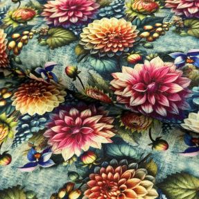 Linen viscose Clover design E digital print