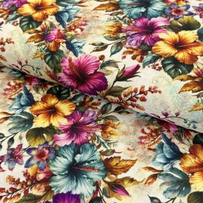 Linen viscose Clover design B digital print