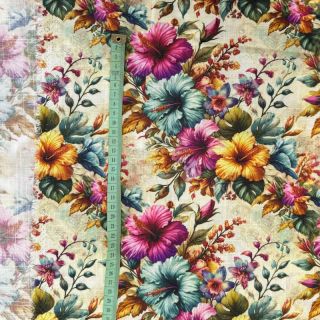 Linen viscose Clover design B digital print