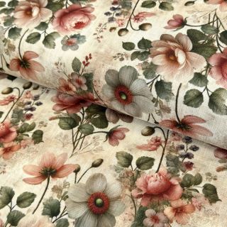 Linen viscose Delphine design B digital print