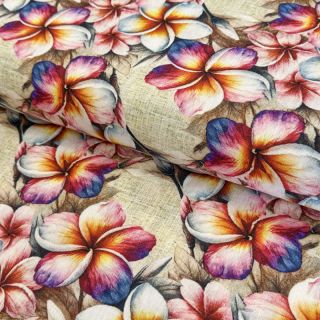 Linen viscose Jasmine design B digital print