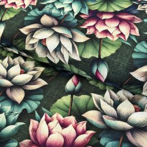 Linen viscose Marigold design E digital print