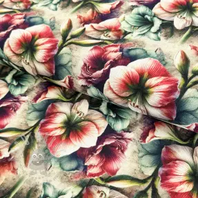 Linen viscose Azalea design A digital print
