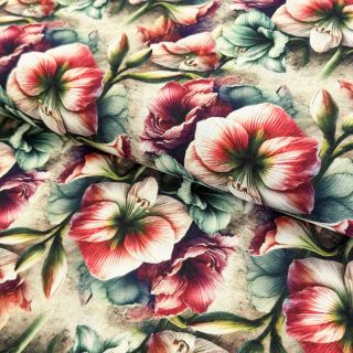 Linen viscose Azalea design A digital print