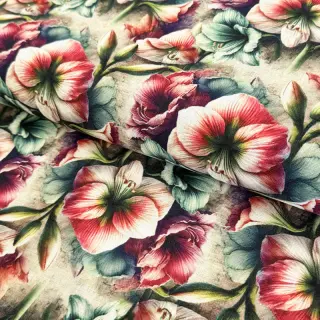 Linen viscose Azalea design A digital print