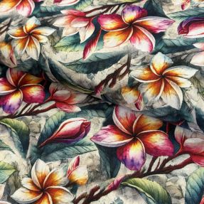 Linen viscose Jasmine design C digital print