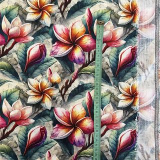 Linen viscose Jasmine design C digital print
