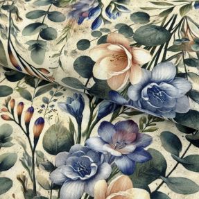 Linen viscose Casia design E digital print