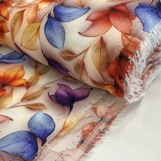 Viscose RAYON POPLIN Leafs design D digital print