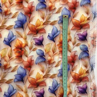 Viscose RAYON POPLIN Leafs design D digital print