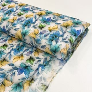 Viscose RAYON POPLIN Leafs design A digital print