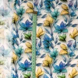Viscose RAYON POPLIN Leafs design A digital print