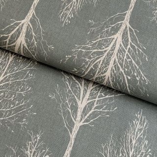 Decoration fabric Linenlook Forest Tree Silhouette soft green