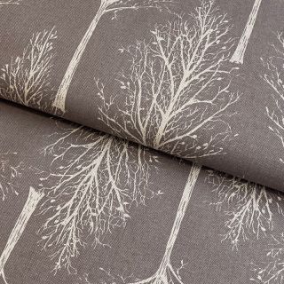 Decoration fabric Linenlook Forest Tree Silhouette grey