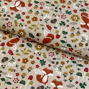 Decoration fabric Linenlook Autumn Woodland Fox