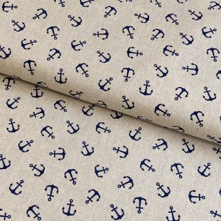 Decoration fabric Linenlook Little Anchor Hope