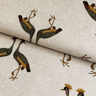 Decoration fabric Linenlook Exotic Birds