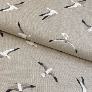 Decoration fabric Linenlook Seagull Flying