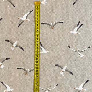 Decoration fabric Linenlook Seagull Flying