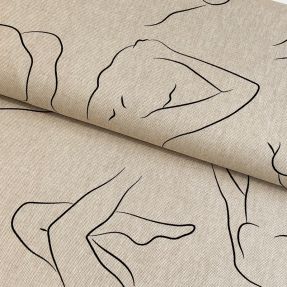 Decoration fabric Linenlook Mysterious silhouette