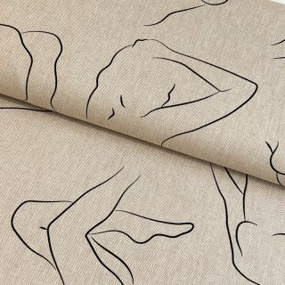 Decoration fabric Linenlook Mysterious silhouette