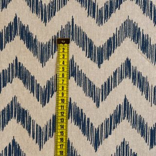 Decoration fabric Linenlook Wavy stripes navy