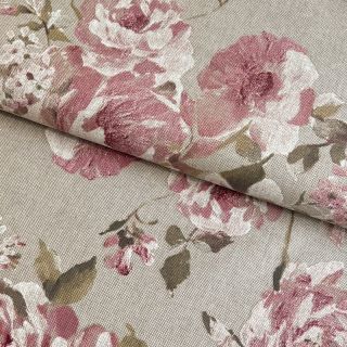 Decoration fabric Linenlook Classic Painted Rose