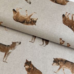 Decoration fabric Linenlook Wild wolf