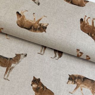 Decoration fabric Linenlook Wild wolf