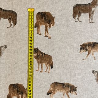 Decoration fabric Linenlook Wild wolf