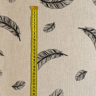 Decoration fabric Linenlook Big feathers
