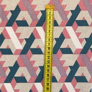 Decoration fabric Linenlook Graphic Triangles Jade
