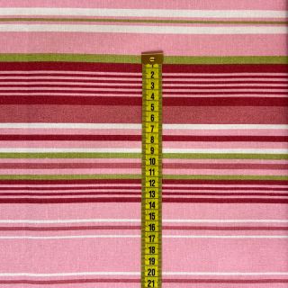Decoration fabric Linenlook Stripe in stripe pink