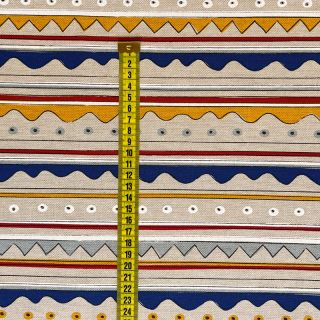 Decoration fabric Linenlook Nautic Wave