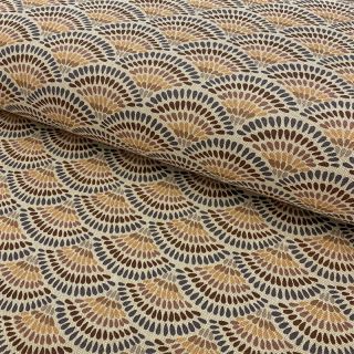 Decoration fabric Linenlook Graphic handdrawn pattern beige